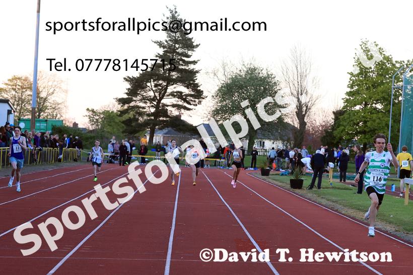 The 150 metres, 2026 NEGP 1, Monkton Stadium. Photo: David T. Hewitson/Sports for All Pics